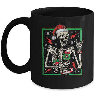 Punk Rock Skeleton Santa Hat Cool Rocker Christmas Men Women Mug | siriusteestore