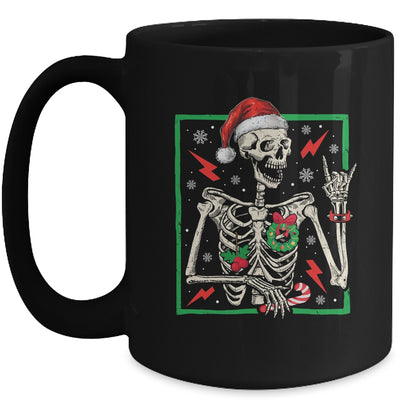 Punk Rock Skeleton Santa Hat Cool Rocker Christmas Men Women Mug | siriusteestore