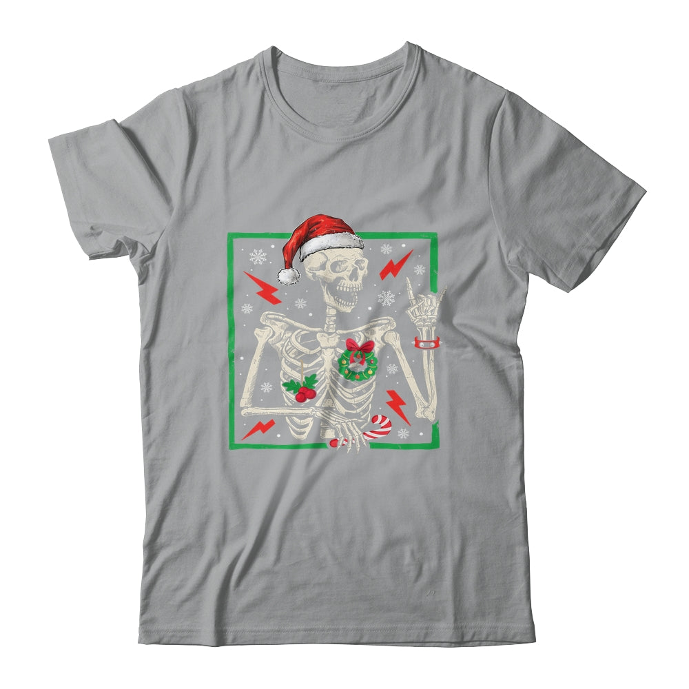Punk Rock Skeleton Santa Hat Cool Rocker Christmas Men Women Shirt & Sweatshirt | siriusteestore