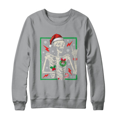 Punk Rock Skeleton Santa Hat Cool Rocker Christmas Men Women Shirt & Sweatshirt | siriusteestore