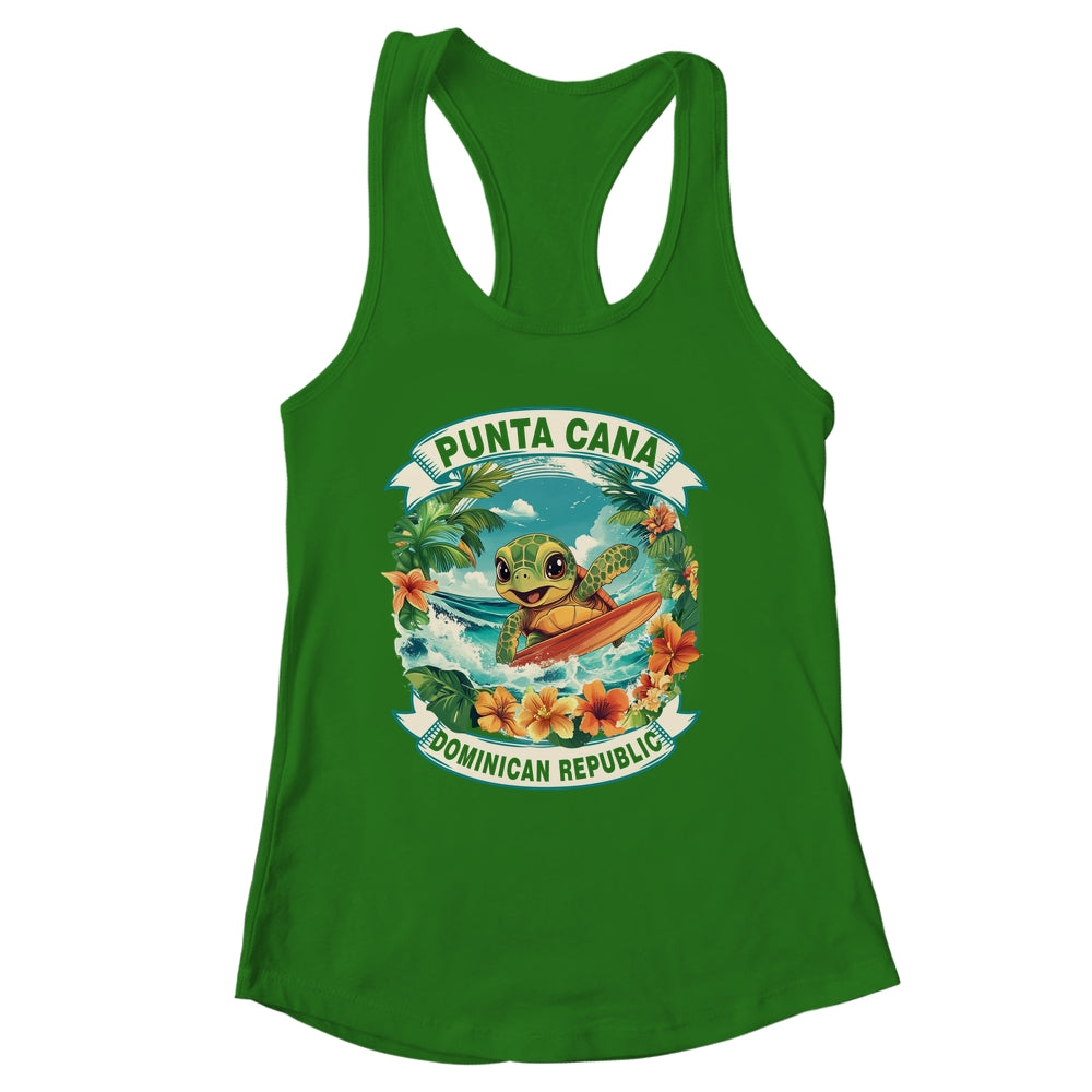 Punta Cana Dominican Republic Cute Sea Turtle Surfing Summer Vacation Shirt & Tank Top | siriusteestore