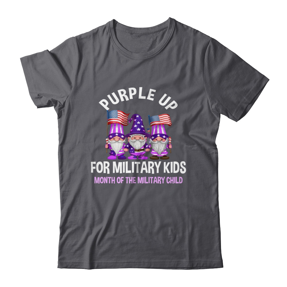 Purple Up For Military Kids In Month Of Military Child Gnome Shirt & Hoodie | siriusteestore