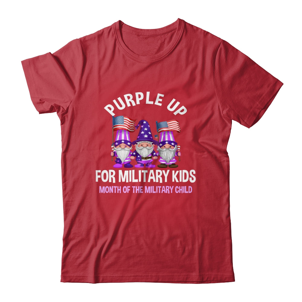 Purple Up For Military Kids In Month Of Military Child Gnome Shirt & Hoodie | siriusteestore