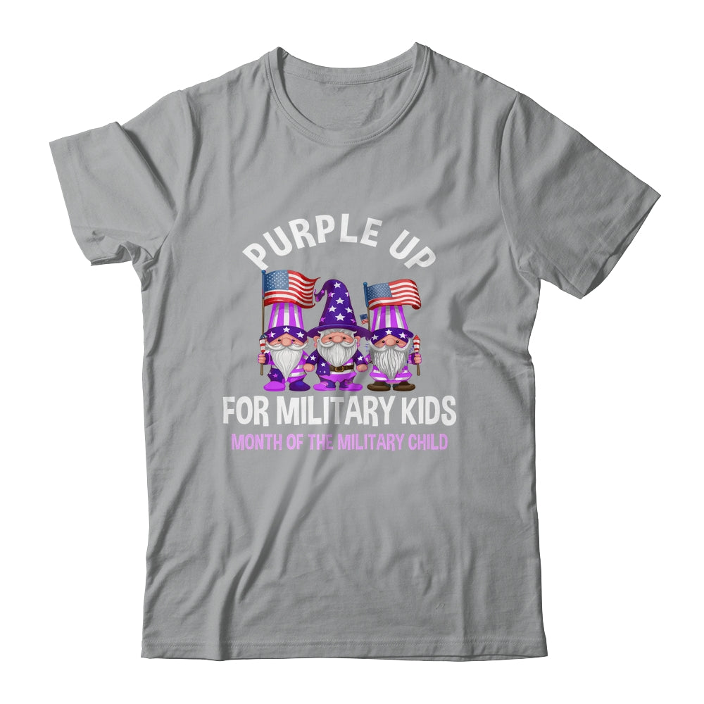 Purple Up For Military Kids In Month Of Military Child Gnome Shirt & Hoodie | siriusteestore