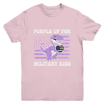 Purple Up For Military Kids Military Child Month Dino Boys Youth Shirt | siriusteestore