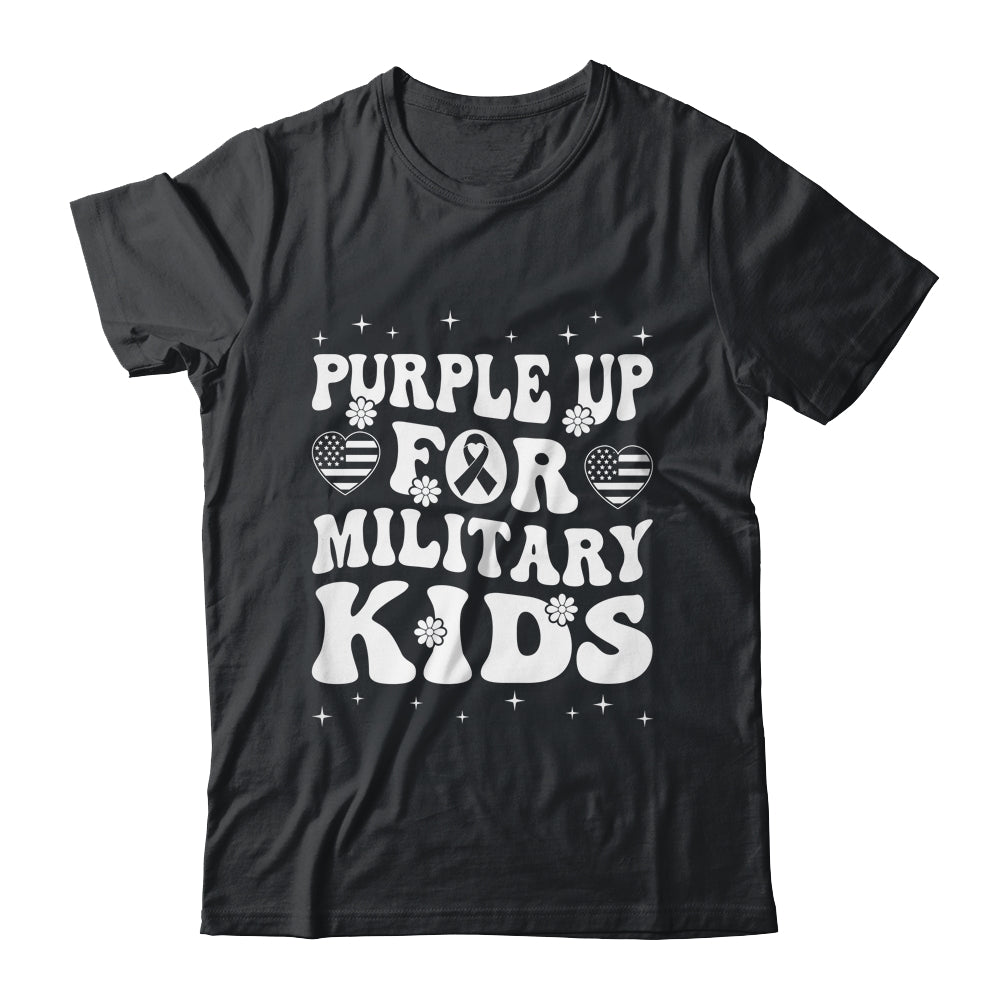 Purple Up For Military Kids Military Child Month Groovy Shirt & Hoodie | siriusteestore