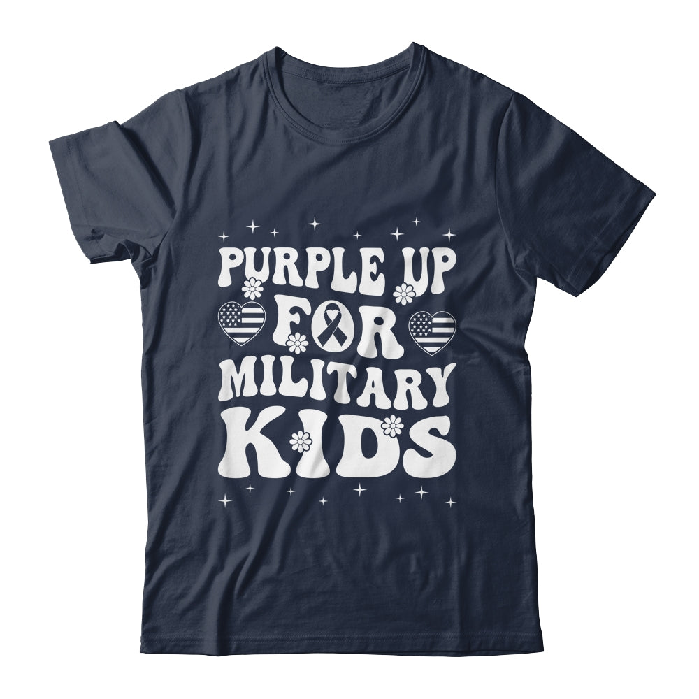 Purple Up For Military Kids Military Child Month Groovy Shirt & Hoodie | siriusteestore