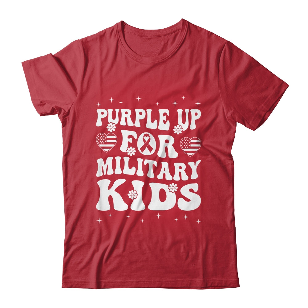 Purple Up For Military Kids Military Child Month Groovy Shirt & Hoodie | siriusteestore
