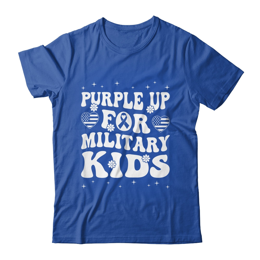Purple Up For Military Kids Military Child Month Groovy Shirt & Hoodie | siriusteestore