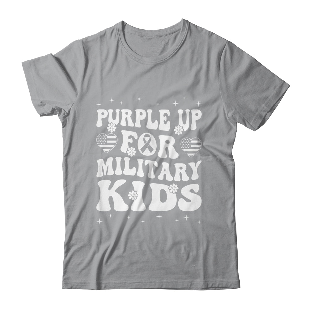 Purple Up For Military Kids Military Child Month Groovy Shirt & Hoodie | siriusteestore