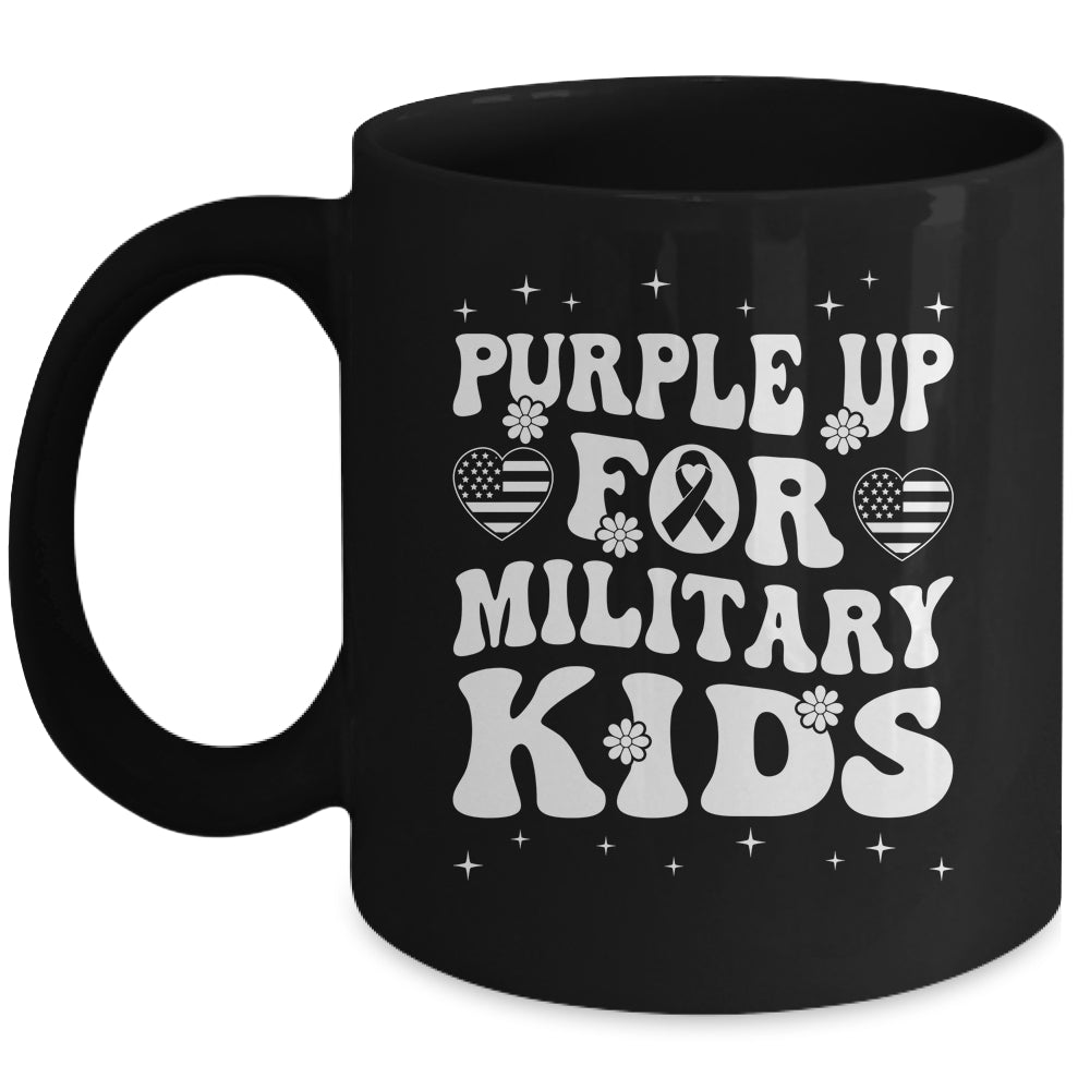 Purple Up For Military Kids Military Child Month Groovy Mug | siriusteestore
