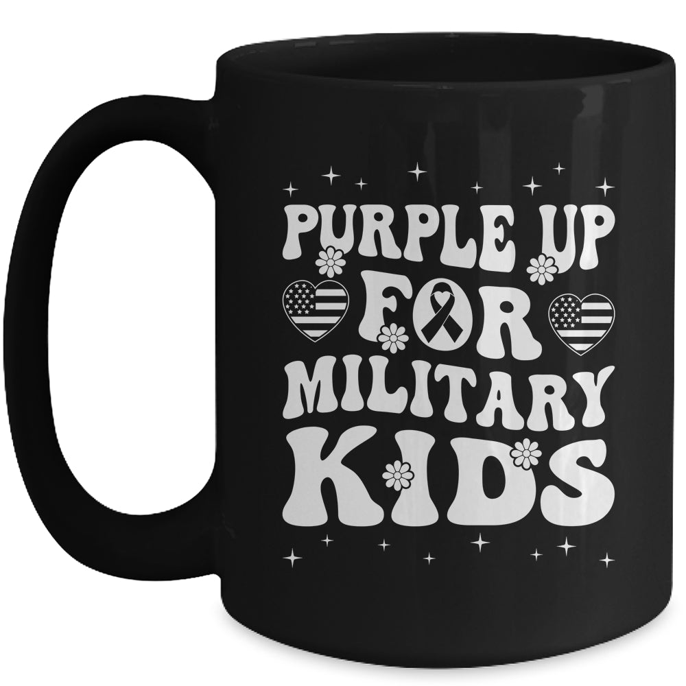 Purple Up For Military Kids Military Child Month Groovy Mug | siriusteestore
