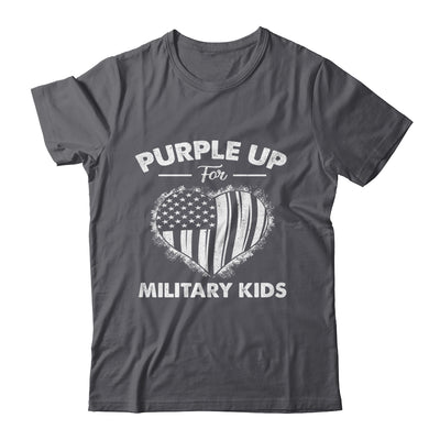 Purple Up For Military Kids Military Child Month Heart Flag Shirt & Hoodie | siriusteestore