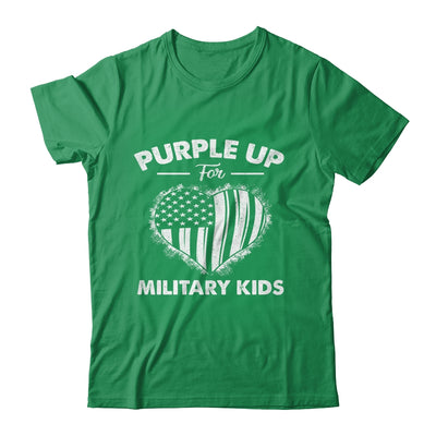 Purple Up For Military Kids Military Child Month Heart Flag Shirt & Hoodie | siriusteestore