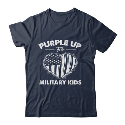 Purple Up For Military Kids Military Child Month Heart Flag Shirt & Hoodie | siriusteestore