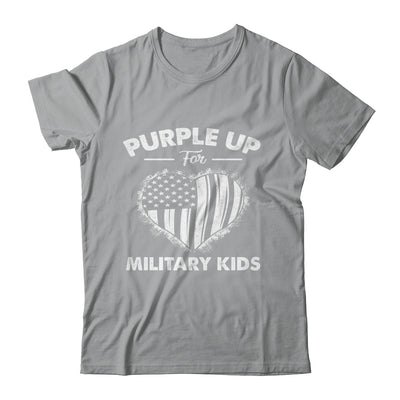 Purple Up For Military Kids Military Child Month Heart Flag Shirt & Hoodie | siriusteestore