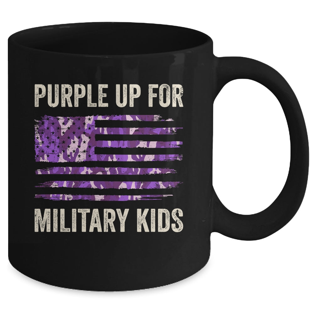 Purple Up For Military Kids Military Child Month USA Flag Mug | siriusteestore