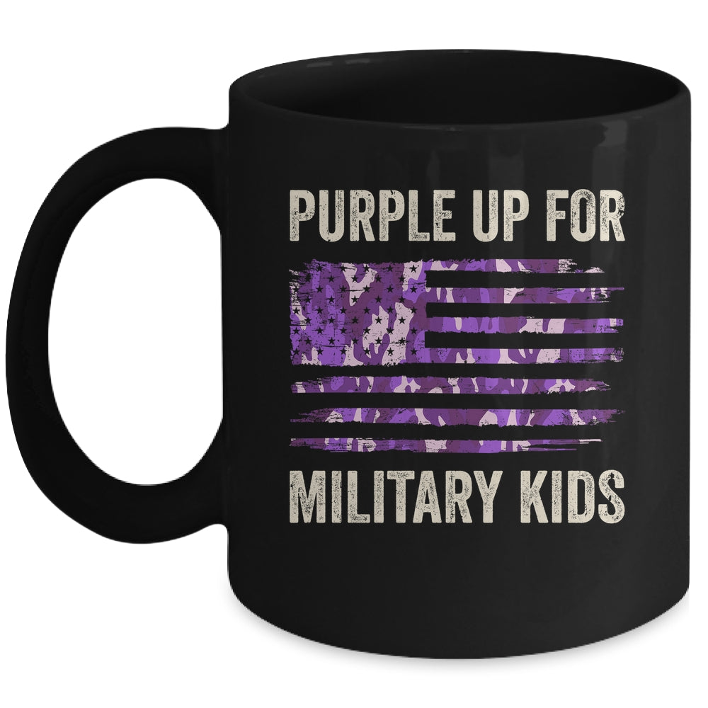 Purple Up For Military Kids Military Child Month USA Flag Mug | siriusteestore