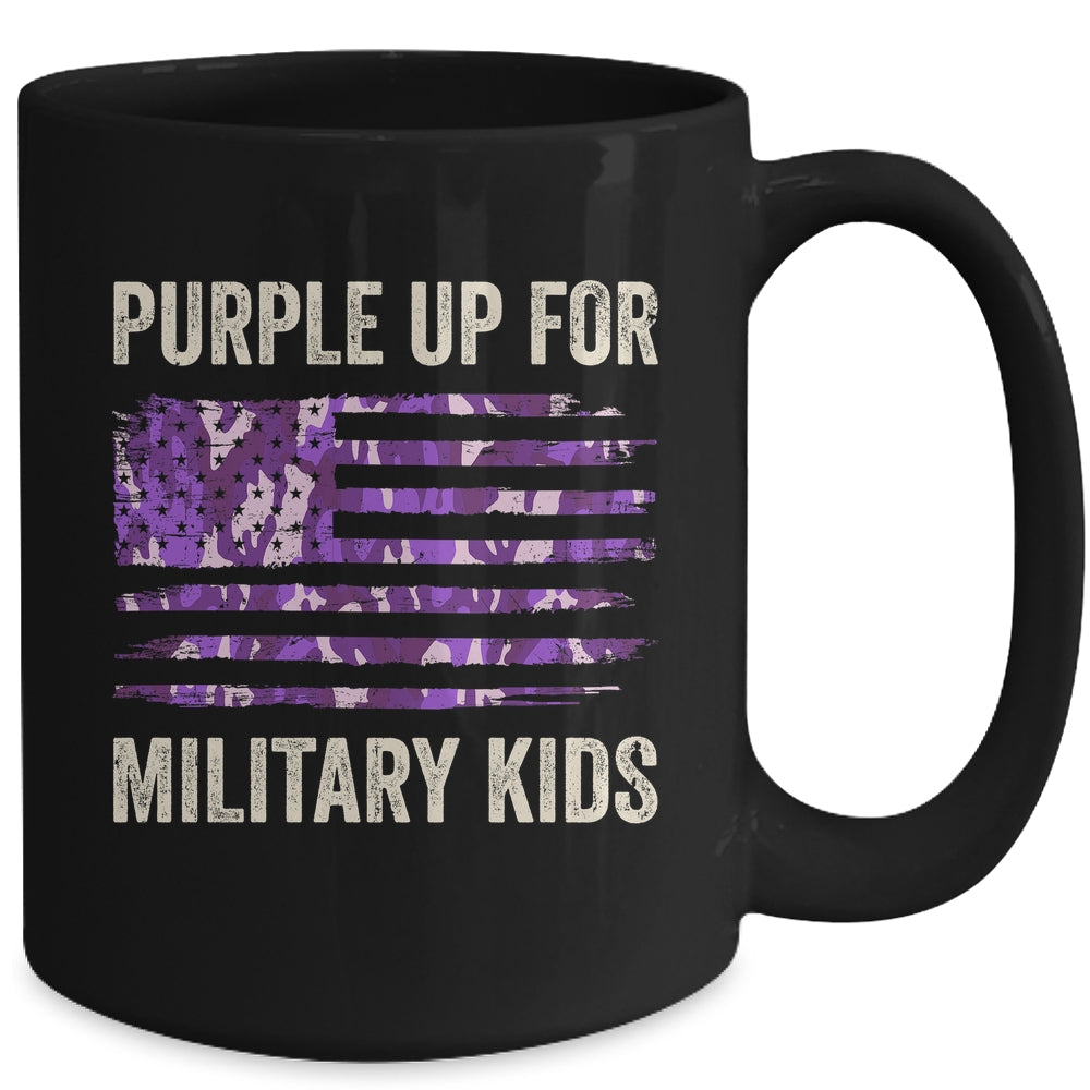 Purple Up For Military Kids Military Child Month USA Flag Mug | siriusteestore