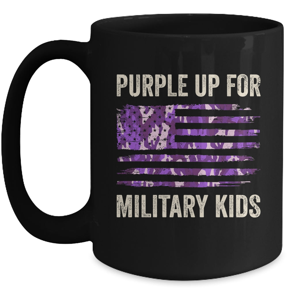 Purple Up For Military Kids Military Child Month USA Flag Mug | siriusteestore