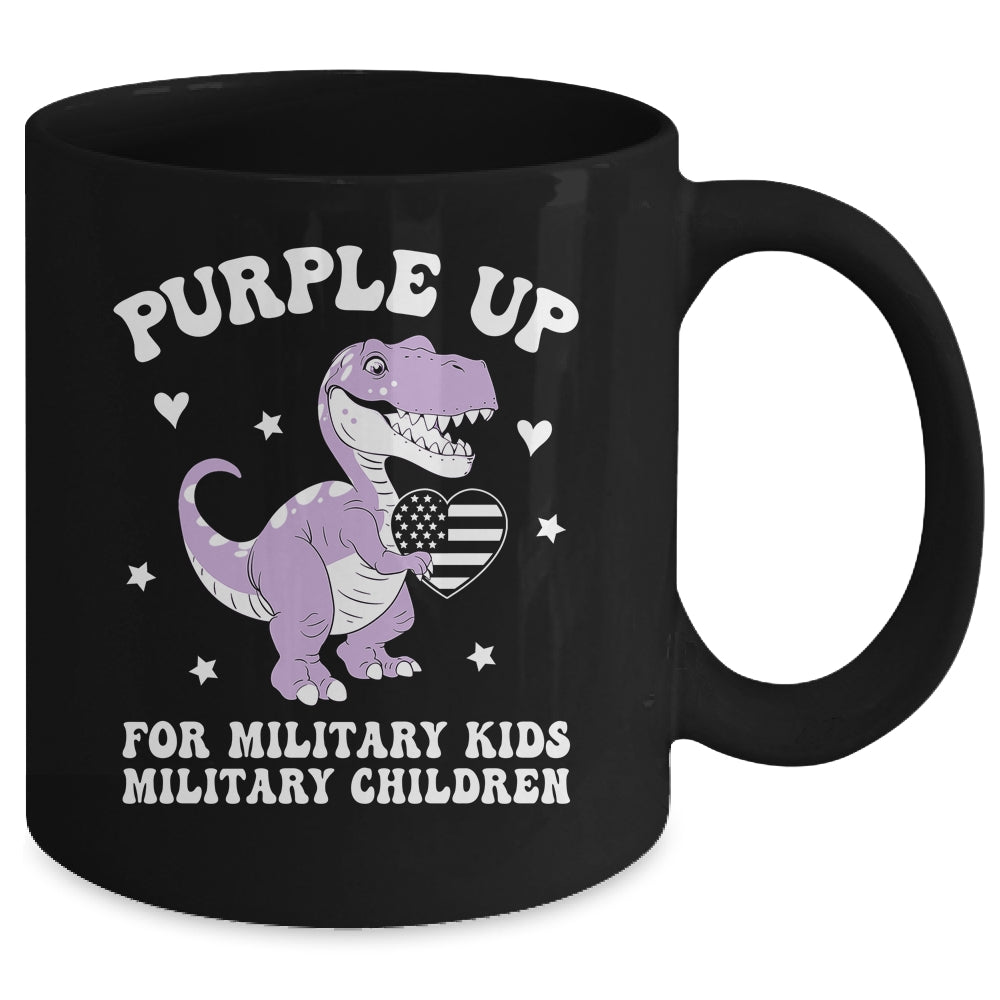 Purple Up For Military Kids Month Military Child Dinosaur Mug | siriusteestore