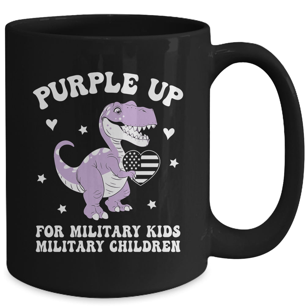 Purple Up For Military Kids Month Military Child Dinosaur Mug | siriusteestore