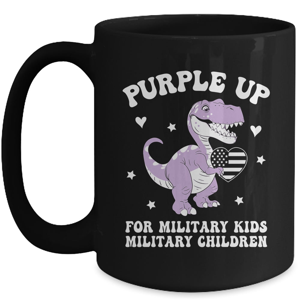 Purple Up For Military Kids Month Military Child Dinosaur Mug | siriusteestore