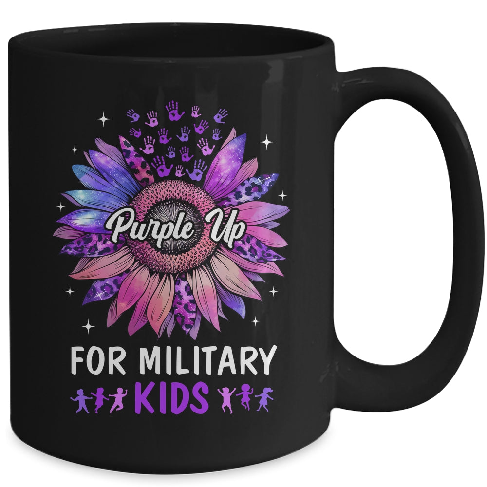 Purple Up For Military Kids Sunflower Military Child Month Mug | siriusteestore