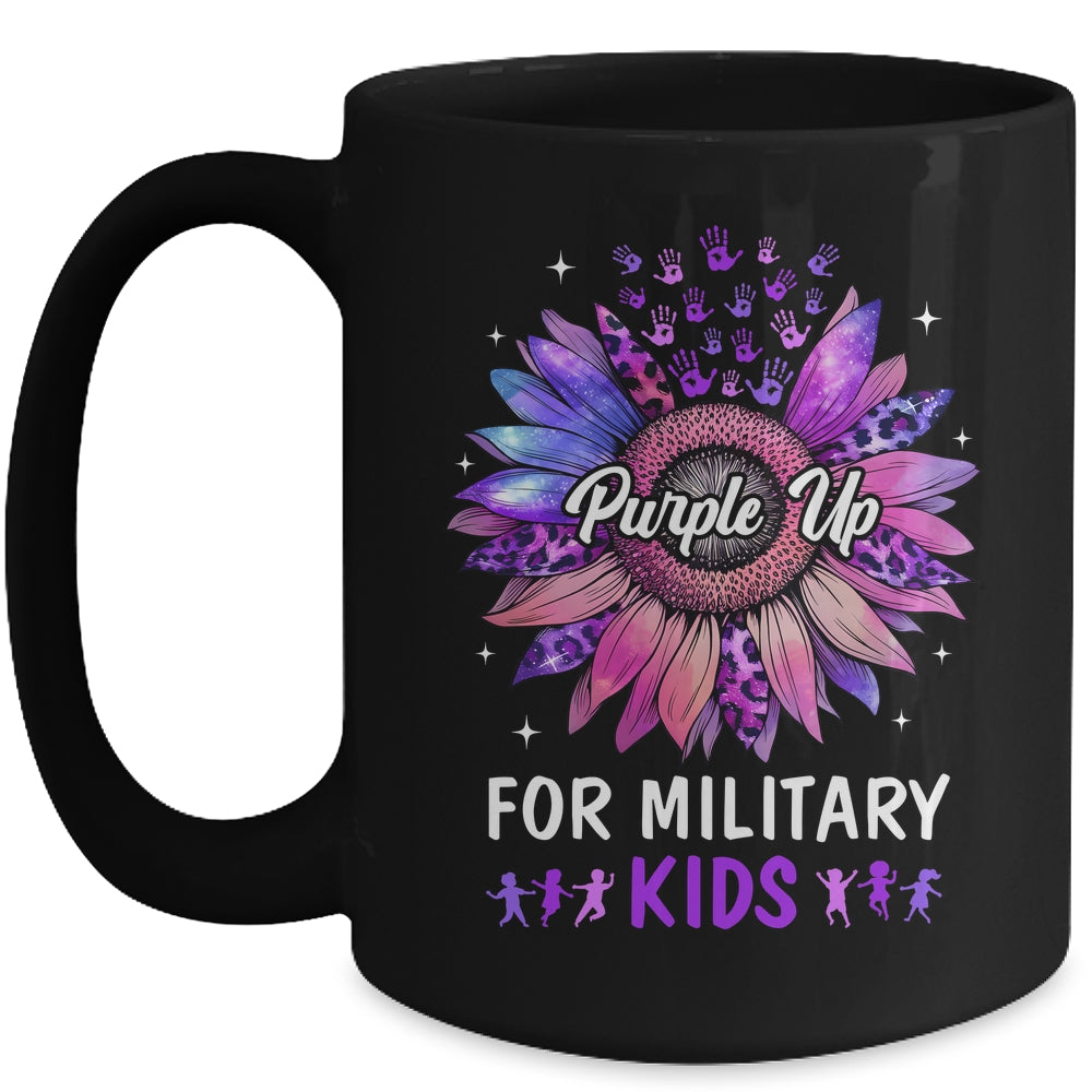 Purple Up For Military Kids Sunflower Military Child Month Mug | siriusteestore
