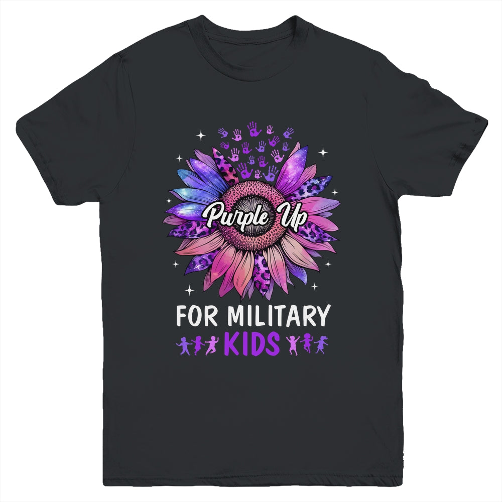 Purple Up For Military Kids Sunflower Military Child Month Youth Shirt | siriusteestore