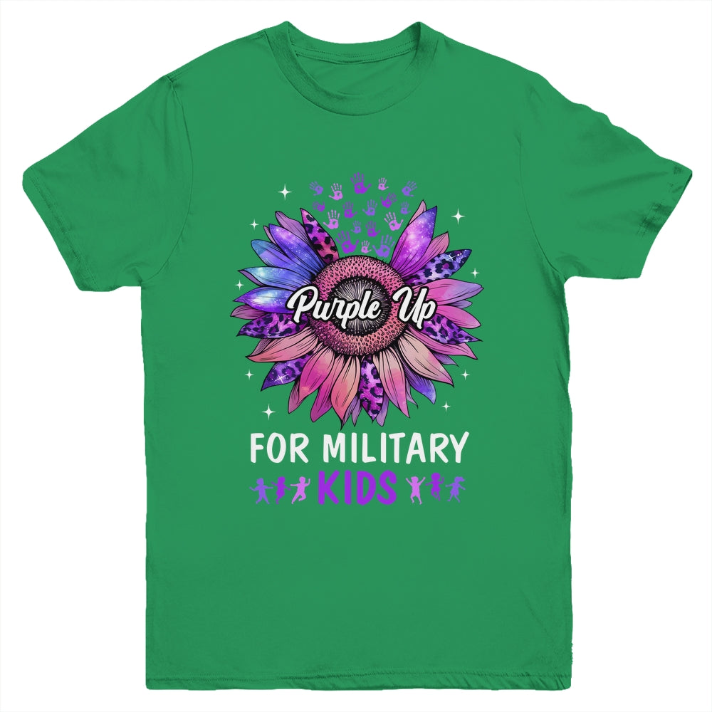 Purple Up For Military Kids Sunflower Military Child Month Youth Shirt | siriusteestore
