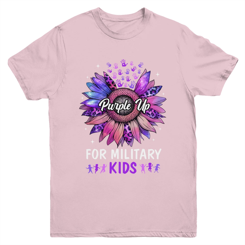 Purple Up For Military Kids Sunflower Military Child Month Youth Shirt | siriusteestore