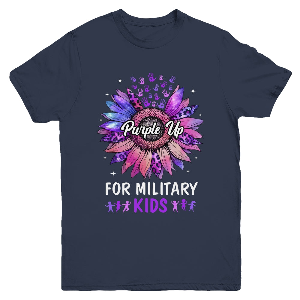 Purple Up For Military Kids Sunflower Military Child Month Youth Shirt | siriusteestore
