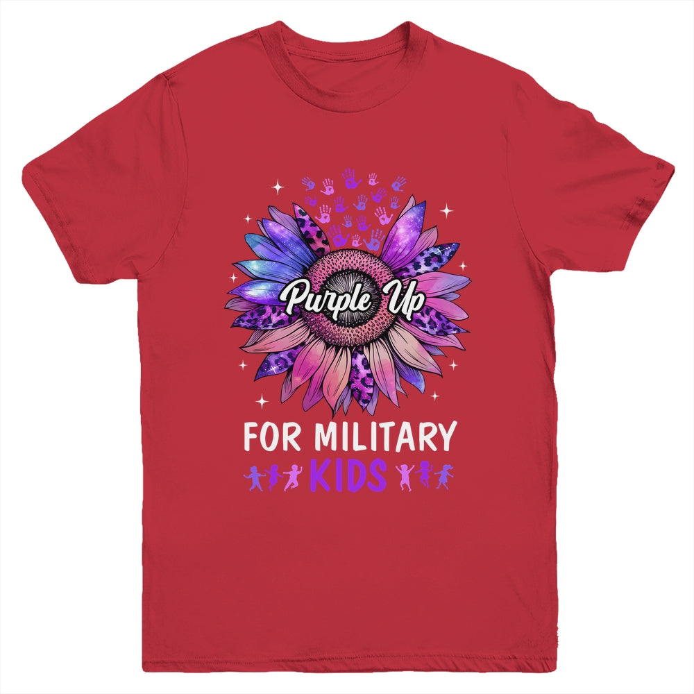 Purple Up For Military Kids Sunflower Military Child Month Youth Shirt | siriusteestore