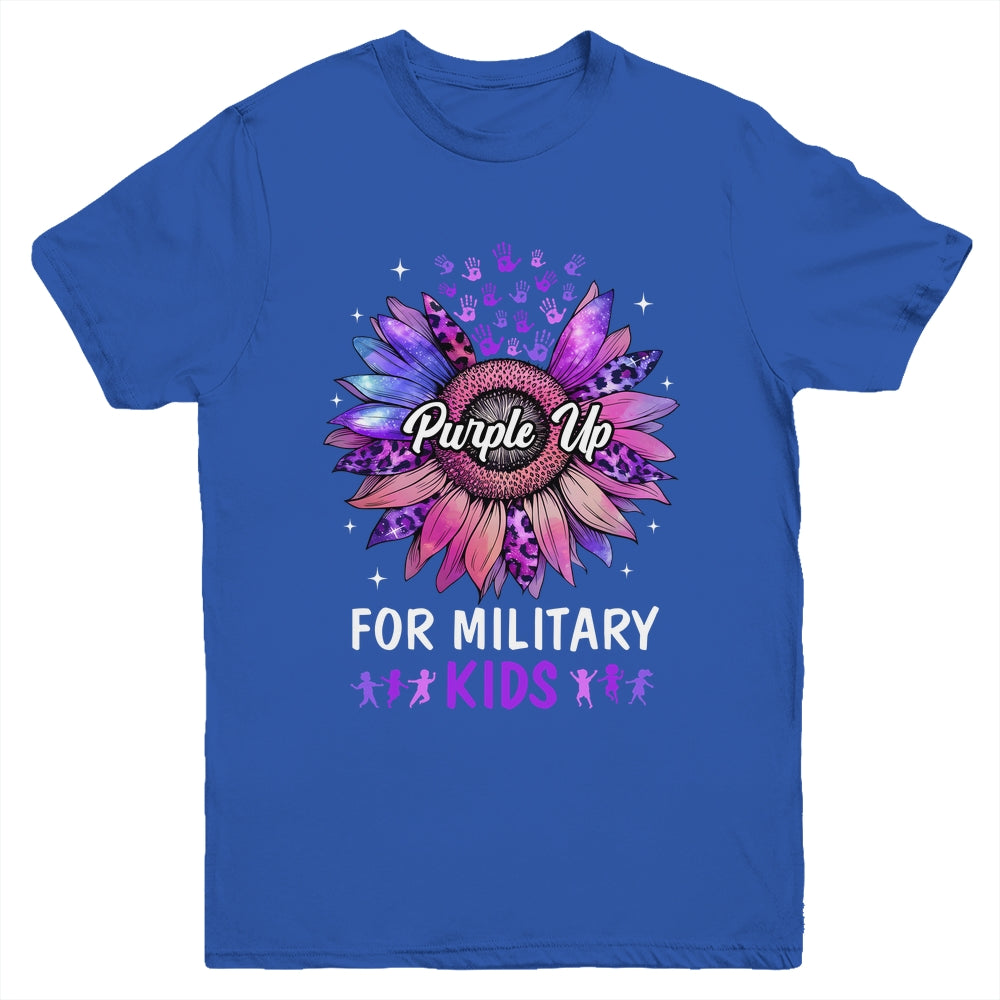 Purple Up For Military Kids Sunflower Military Child Month Youth Shirt | siriusteestore