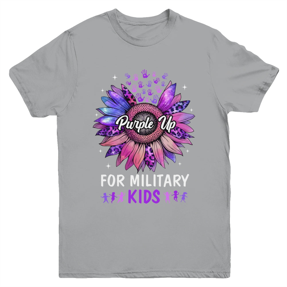 Purple Up For Military Kids Sunflower Military Child Month Youth Shirt | siriusteestore