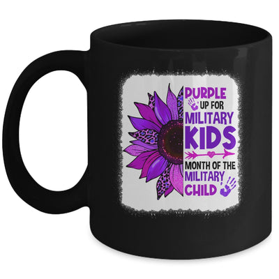 Purple Up Military Child Leopard Sunflower Bleached Mug | siriusteestore