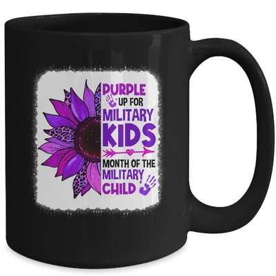 Purple Up Military Child Leopard Sunflower Bleached Mug | siriusteestore