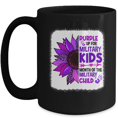 Purple Up Military Child Leopard Sunflower Bleached Mug | siriusteestore