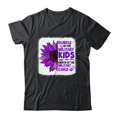 Purple Up Military Child Leopard Sunflower Bleached Shirt & Hoodie | siriusteestore