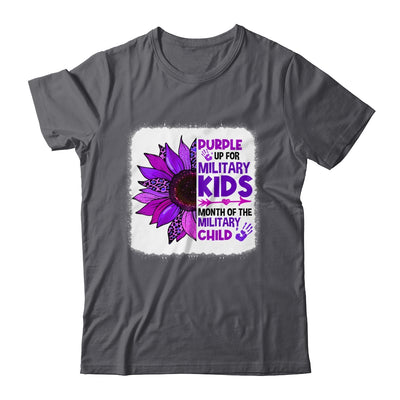 Purple Up Military Child Leopard Sunflower Bleached Shirt & Hoodie | siriusteestore