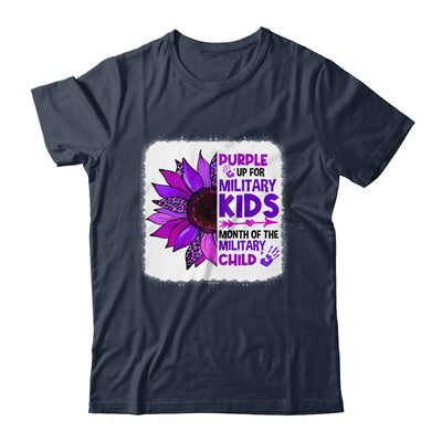 Purple Up Military Child Leopard Sunflower Bleached Shirt & Hoodie | siriusteestore