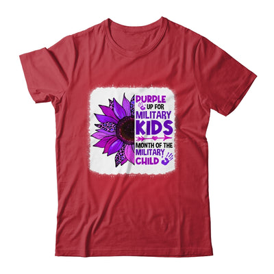 Purple Up Military Child Leopard Sunflower Bleached Shirt & Hoodie | siriusteestore