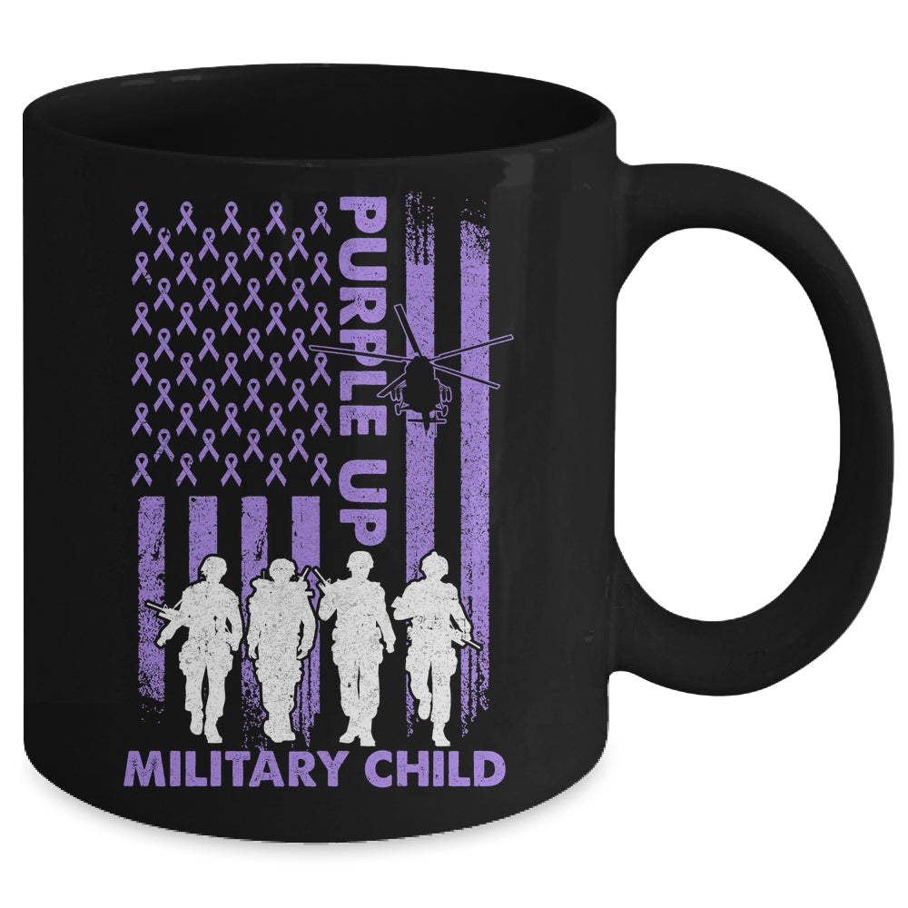 Purple Up Military Child Military Kid Strong US Flag Mug | siriusteestore