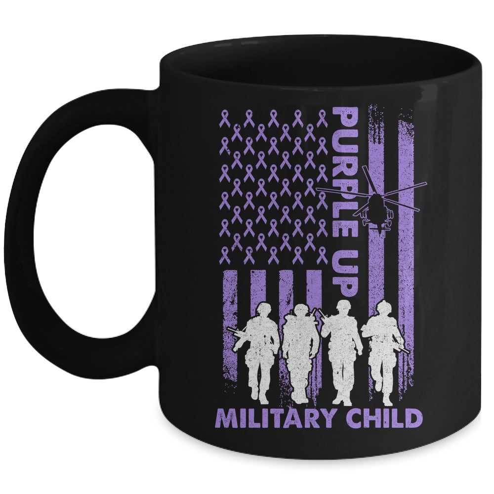 Purple Up Military Child Military Kid Strong US Flag Mug | siriusteestore