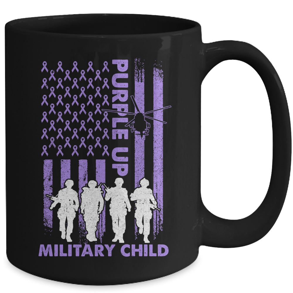 Purple Up Military Child Military Kid Strong US Flag Mug | siriusteestore
