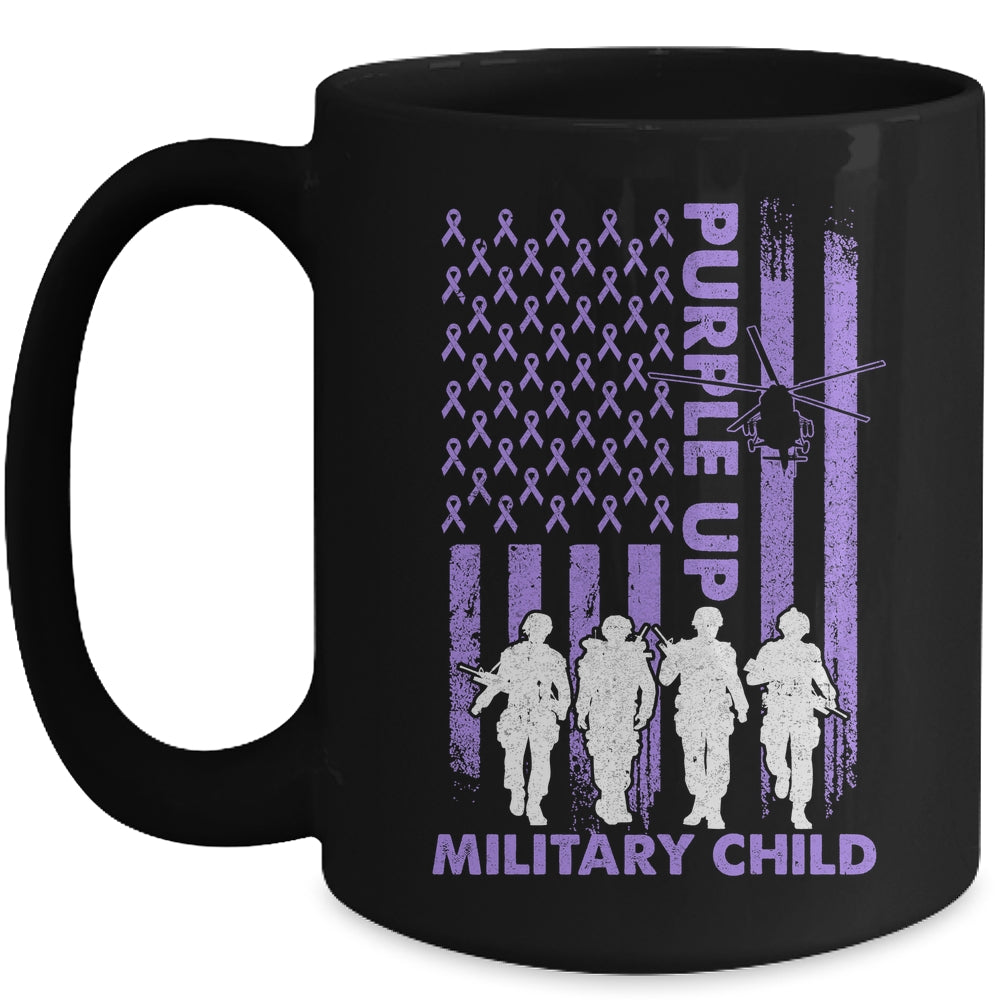 Purple Up Military Child Military Kid Strong US Flag Mug | siriusteestore