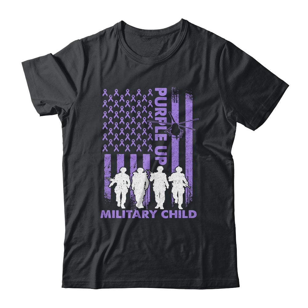 Purple Up Military Child Military Kid Strong US Flag Shirt & Hoodie | siriusteestore