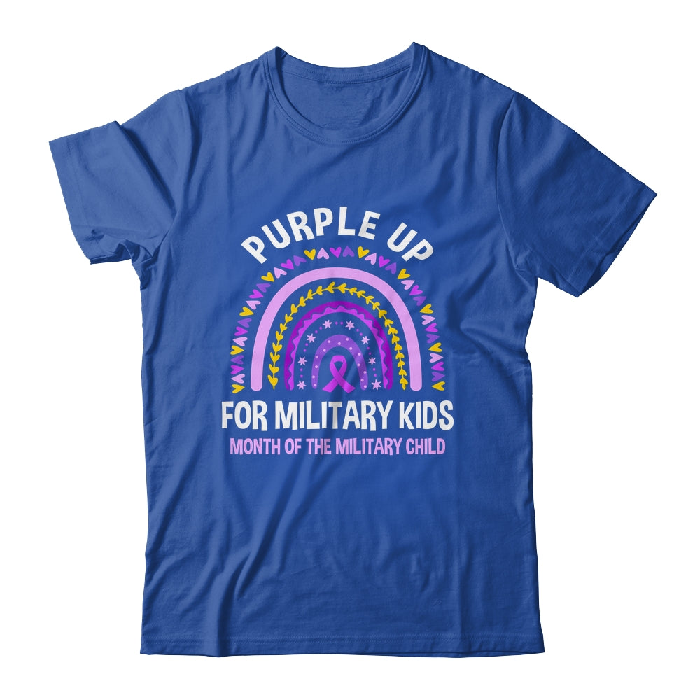 Purple Up Military Kids Month Of The Military Child Rainbow Shirt & Hoodie | siriusteestore