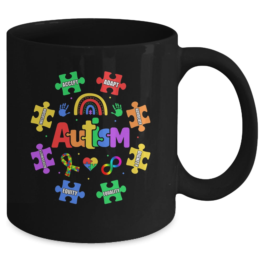 Puzzle Rainbow Autism Awareness Special Education Teacher Mug | siriusteestore